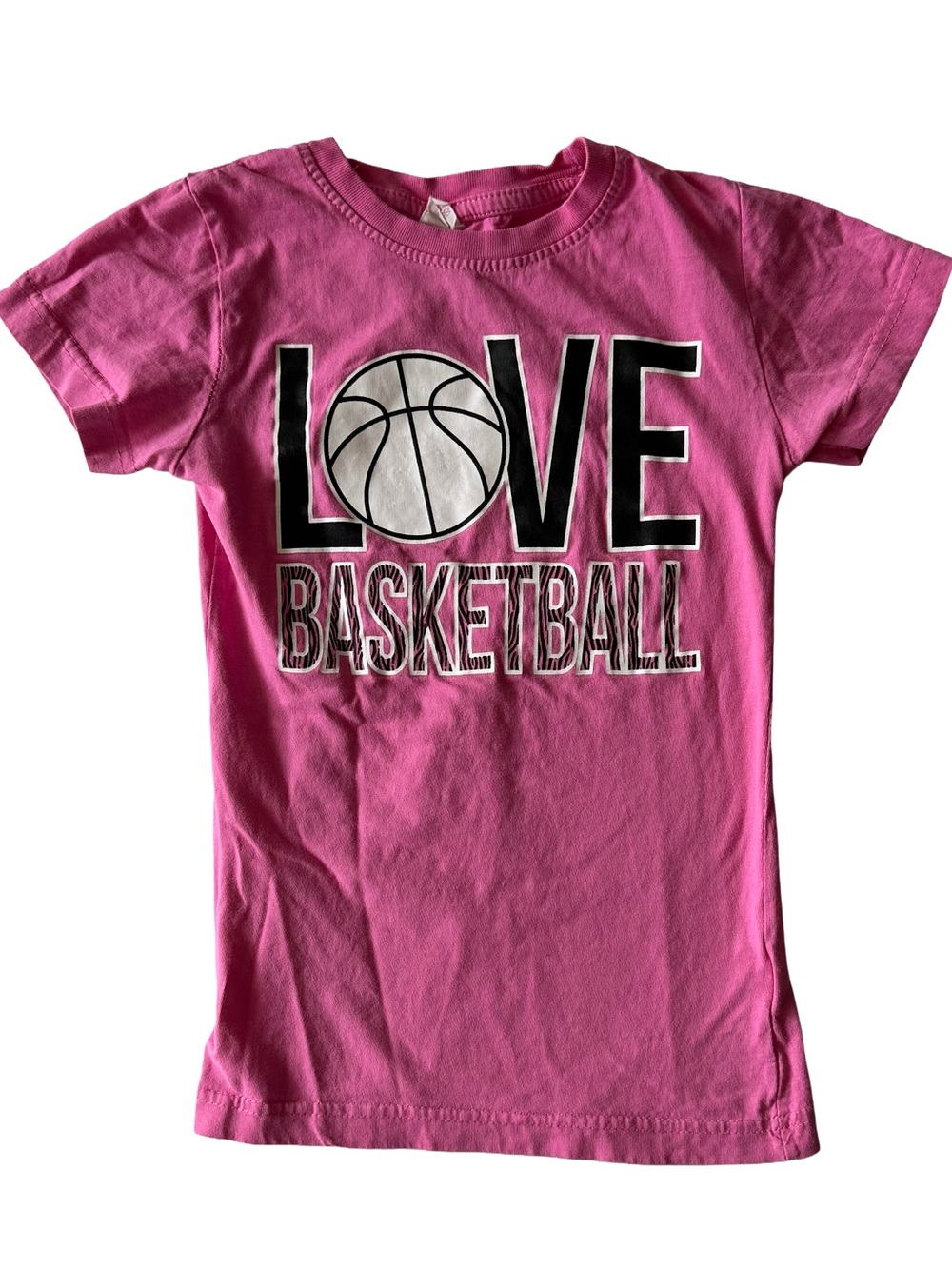 Girls' Pink LOVE Basketball Graphic Tee